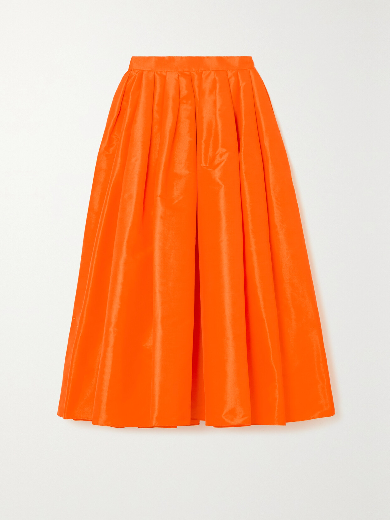 Alexander McQueen - Pleated Faille Midi Skirt - Orange