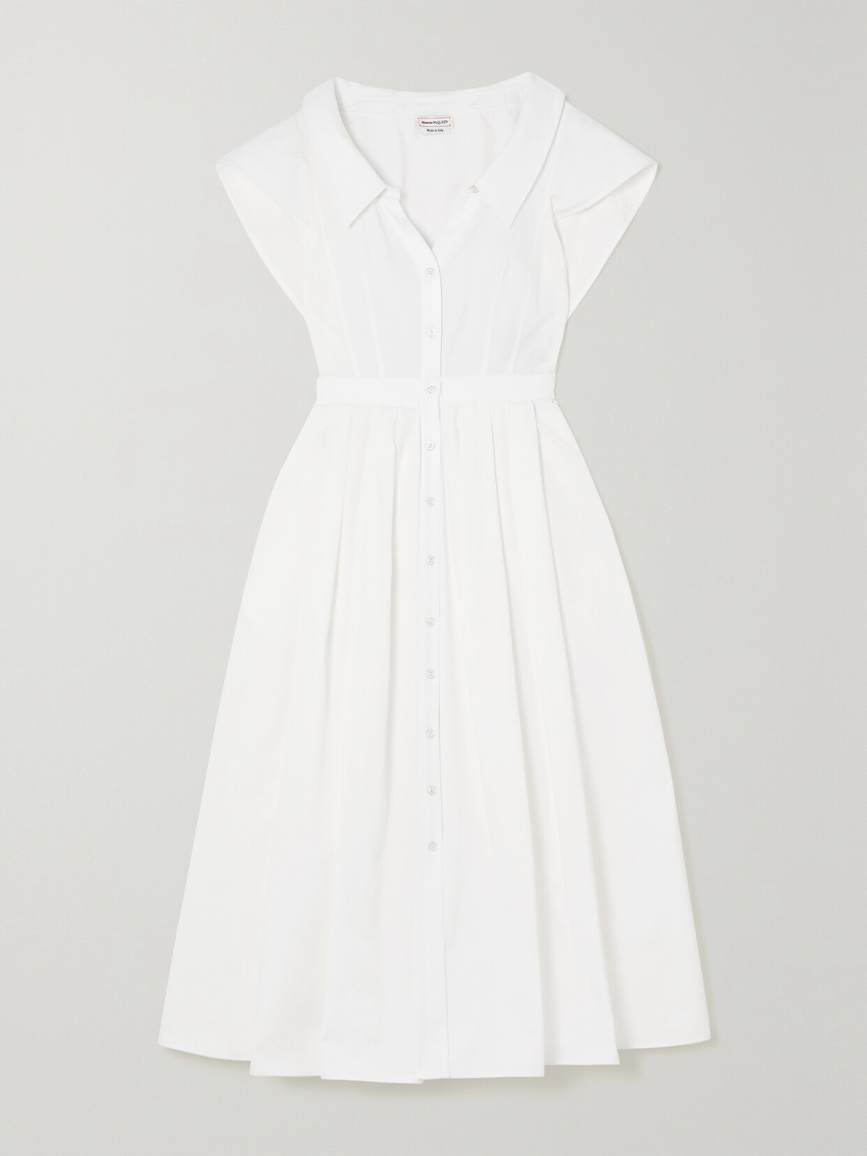 Alexander McQueen - Cotton-poplin Midi Shirt Dress - White