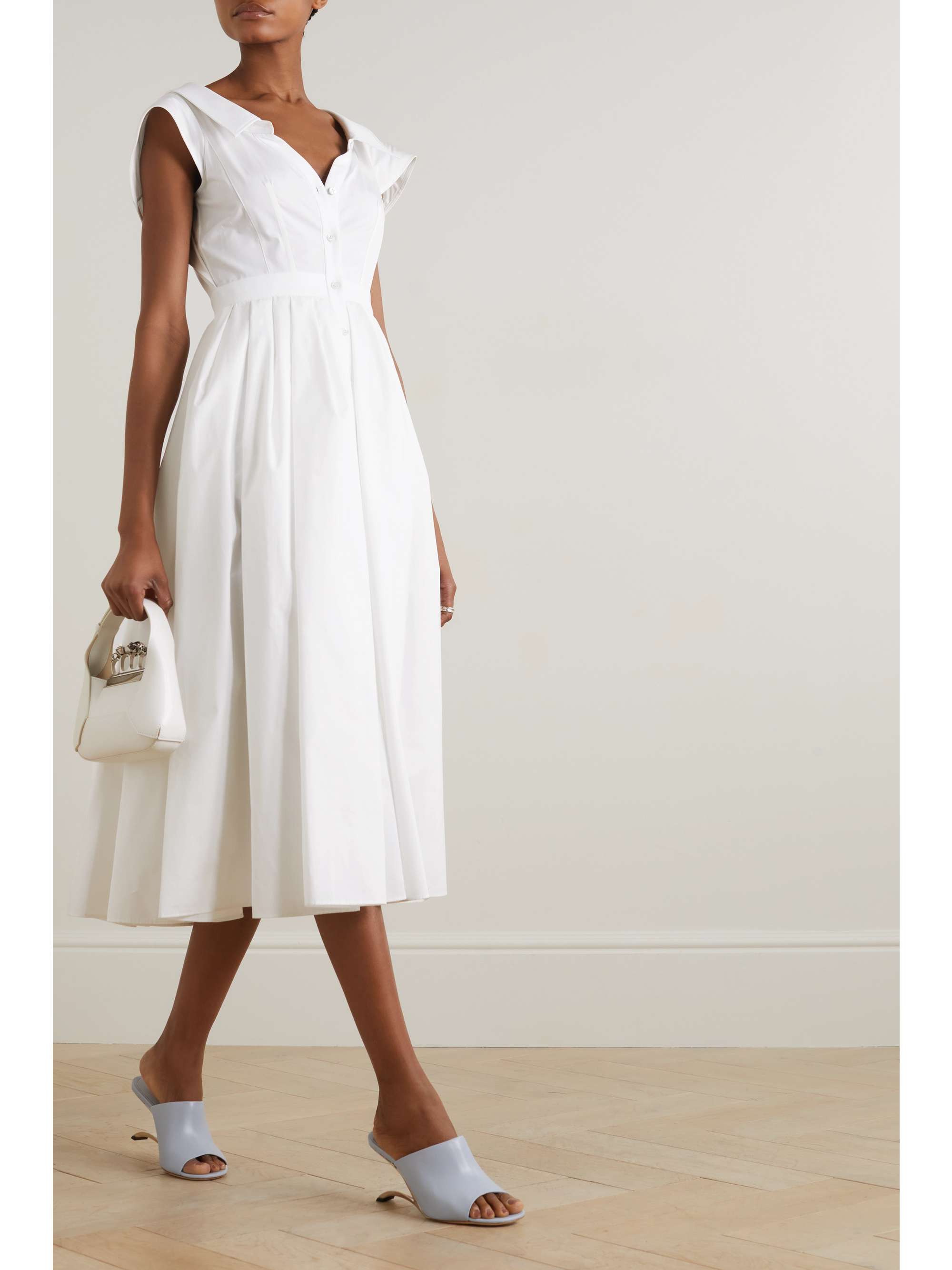 white midi dress