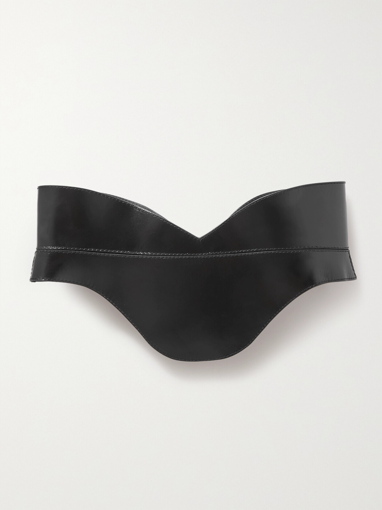 Shop Alexander Mcqueen Glossed-leather Waist Belt In Black