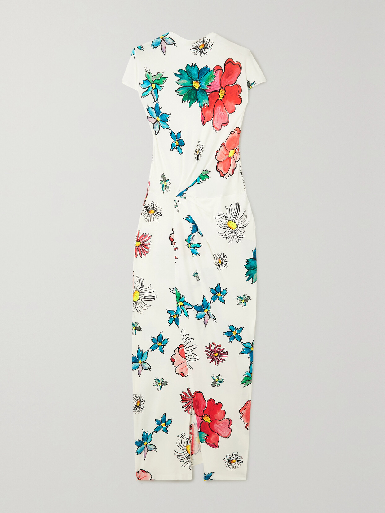 Christopher Kane Gathered Floral-print Stretch-jersey Maxi Dress In Multi