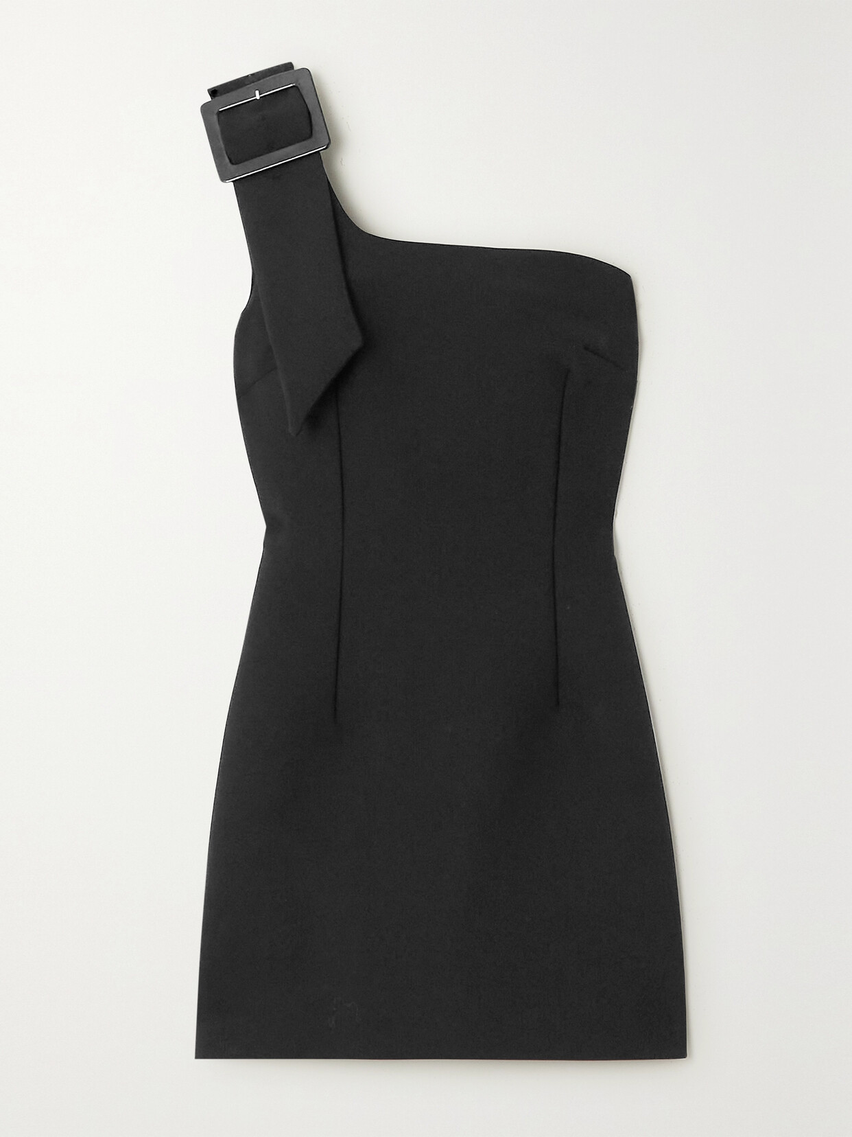 Christopher Kane The Engaged One One-shoulder Buckle-embellished Stretch-crepe Mini Dress