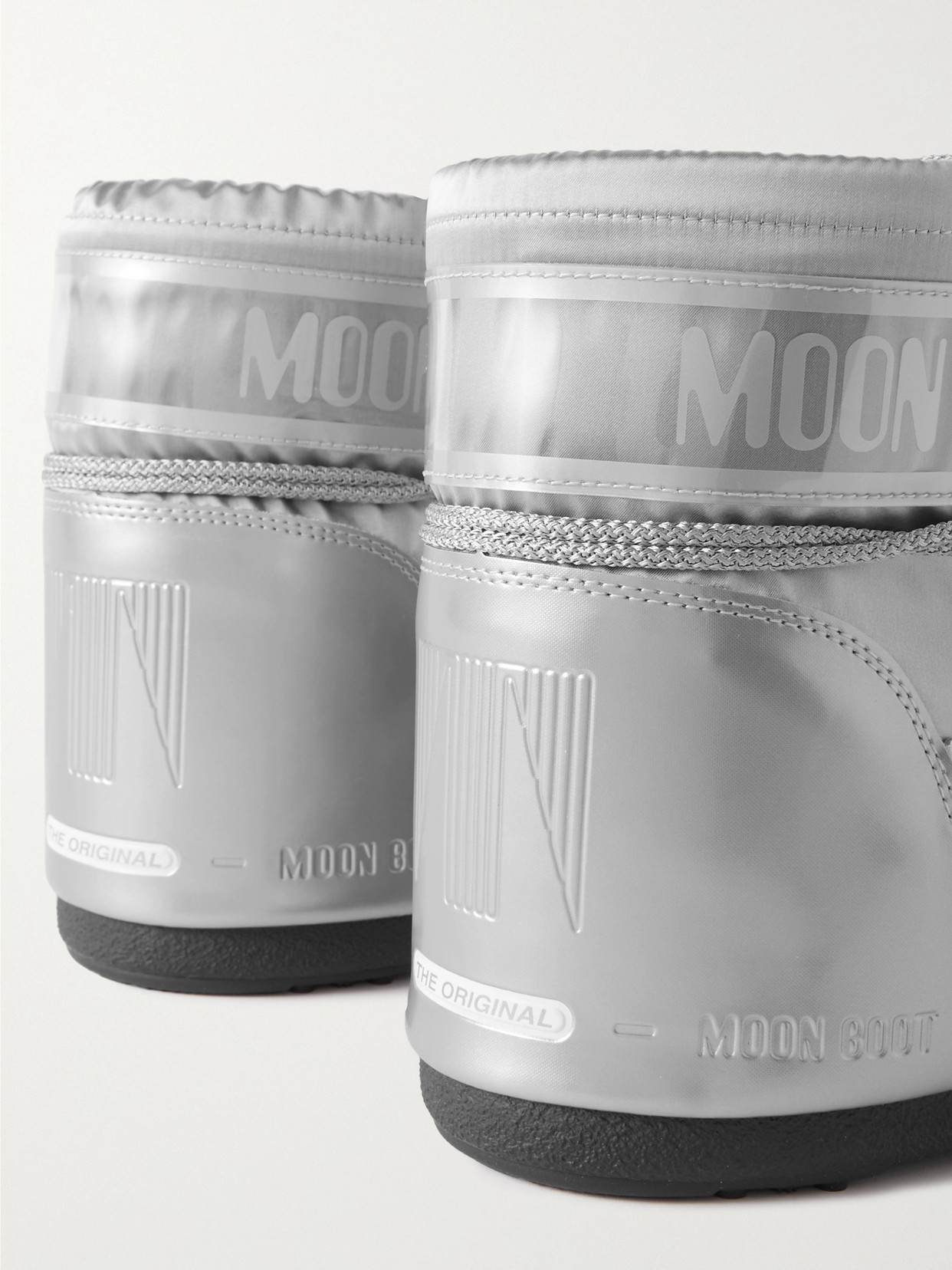 Moon Boot Icon Low Glance Shell And Pvc Snow Boots In Silver