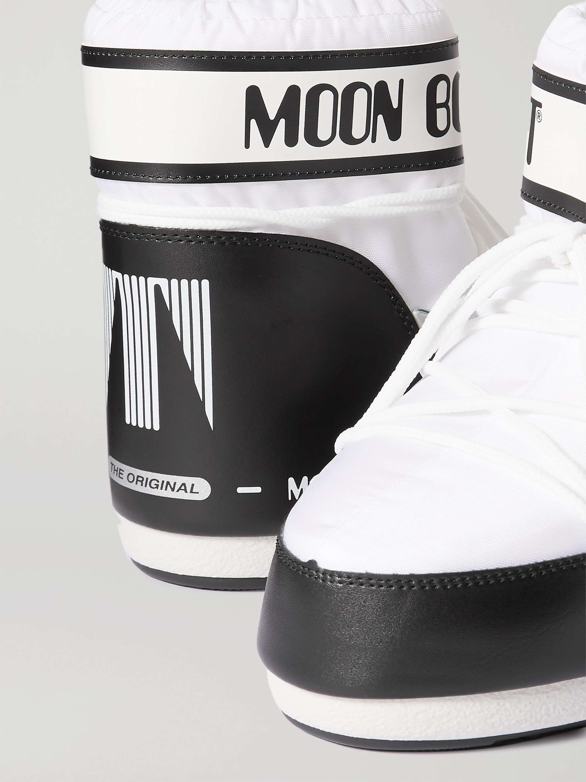 MOON BOOT Icon Low shell and faux leather snow boots NETAPORTER