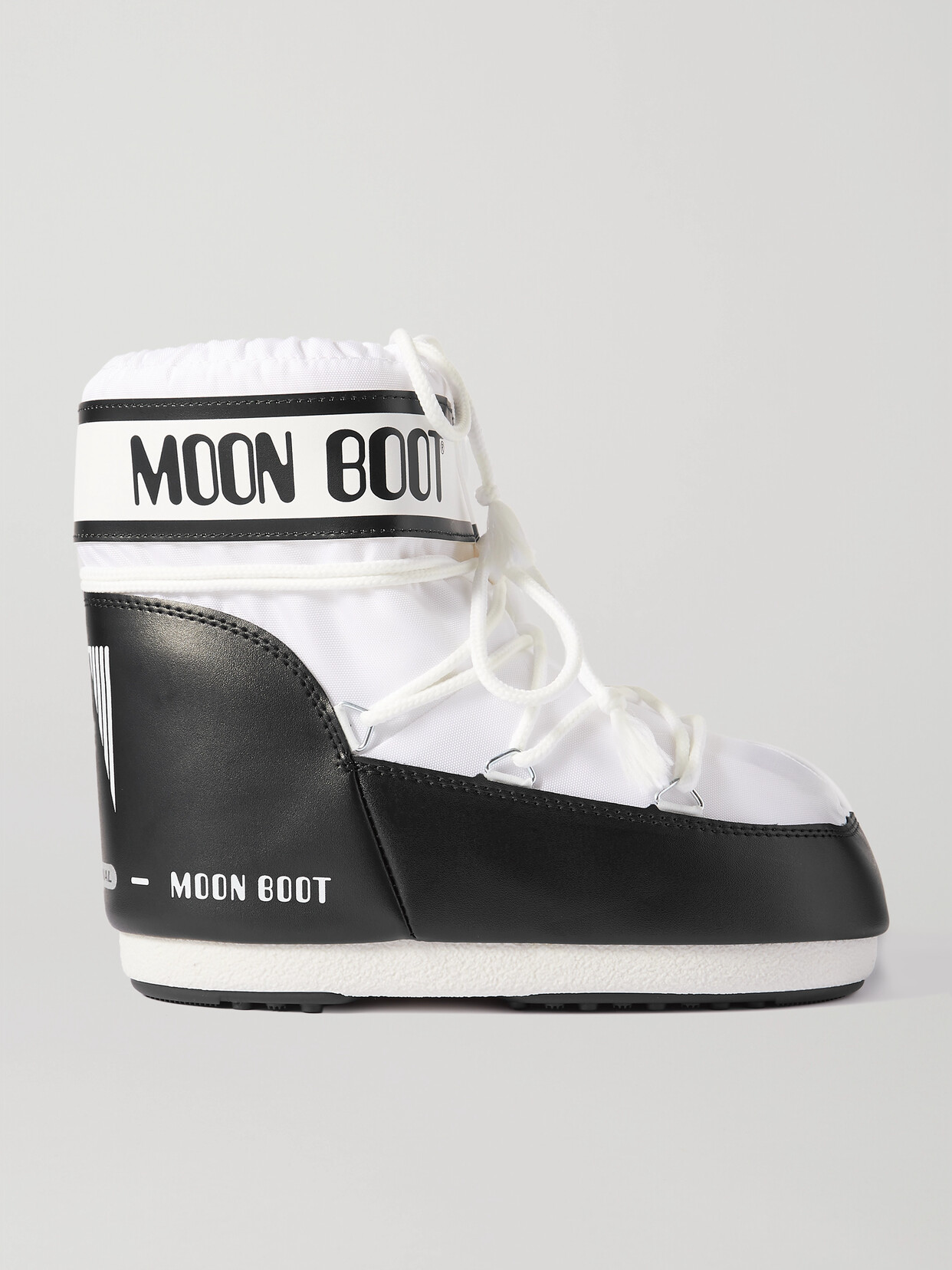 Shop Moon Boot Icon Low Shell And Faux Leather Snow Boots In White