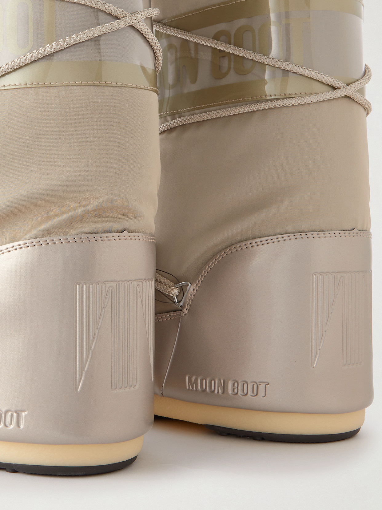 Moon Boot Moonboot Metallic Boots With Lace-up Design In Silver