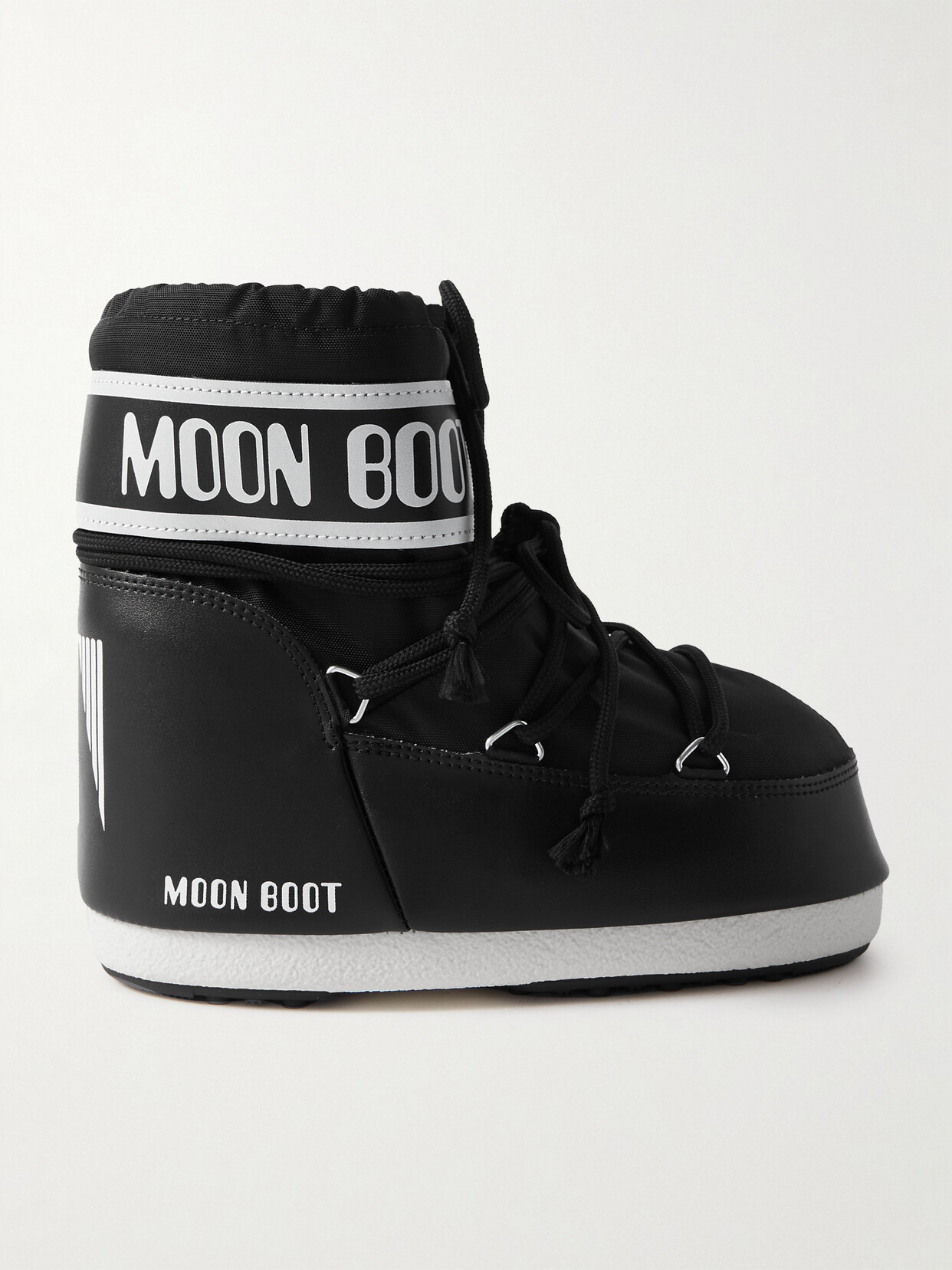 Moon Boot Icon Low Shell And Faux Leather Snow Boots In Black