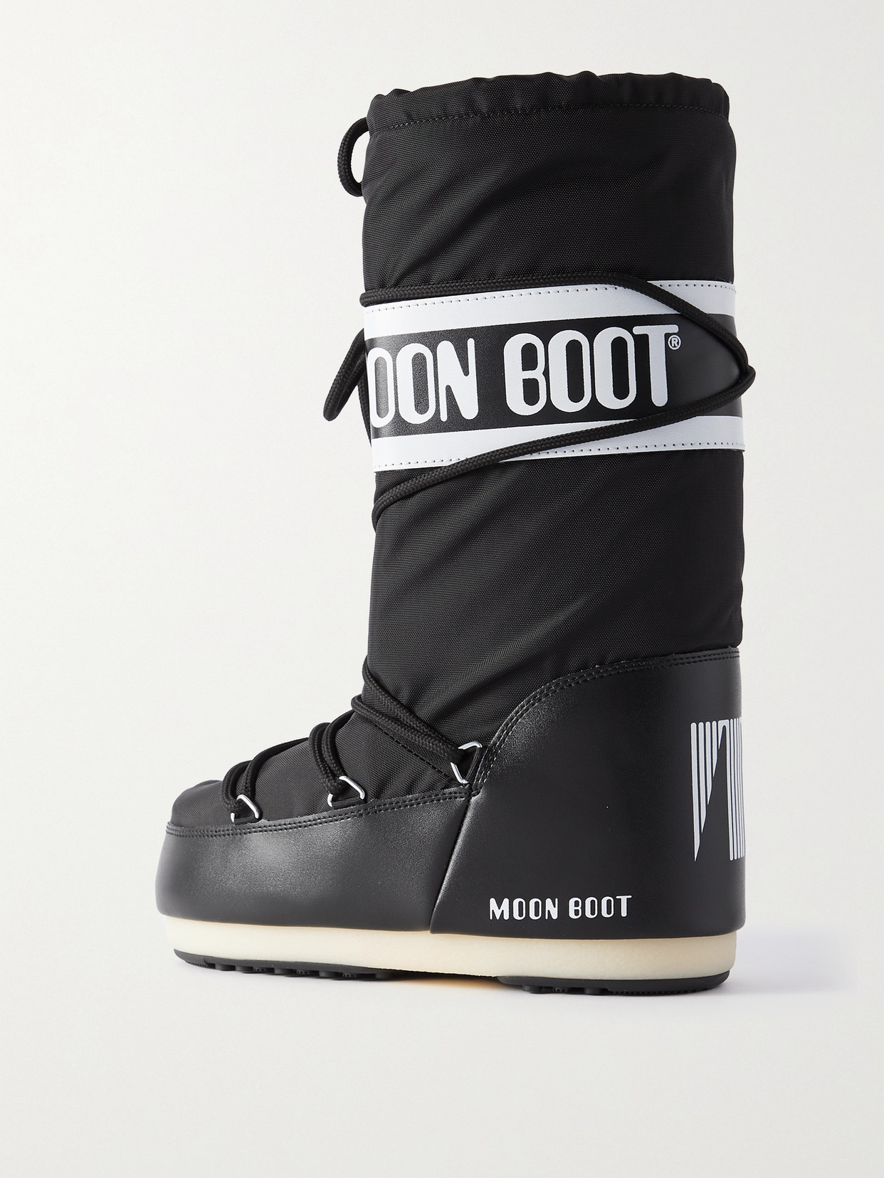 Shop Moon Boot Icon Shell And Faux Leather Snow Boots In Black