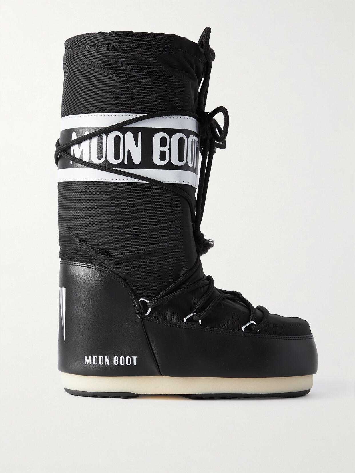 Moon Boot Icon Shell And Faux Leather Snow Boots In Black