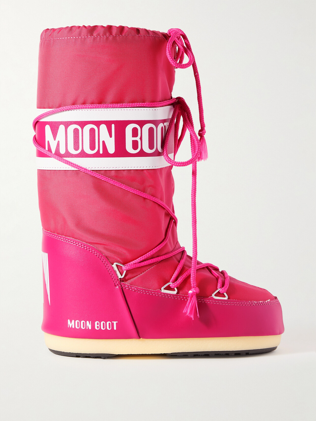 Shop Moon Boot Icon Shell And Faux Leather Snow Boots In Pink