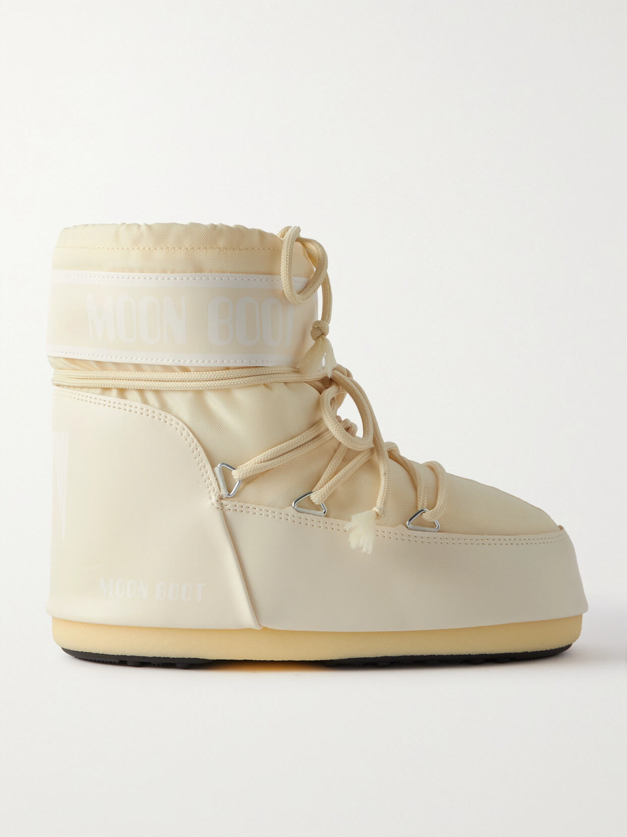 Moon Boot Icon Low Shell And Faux Leather Snow Boots In Cream