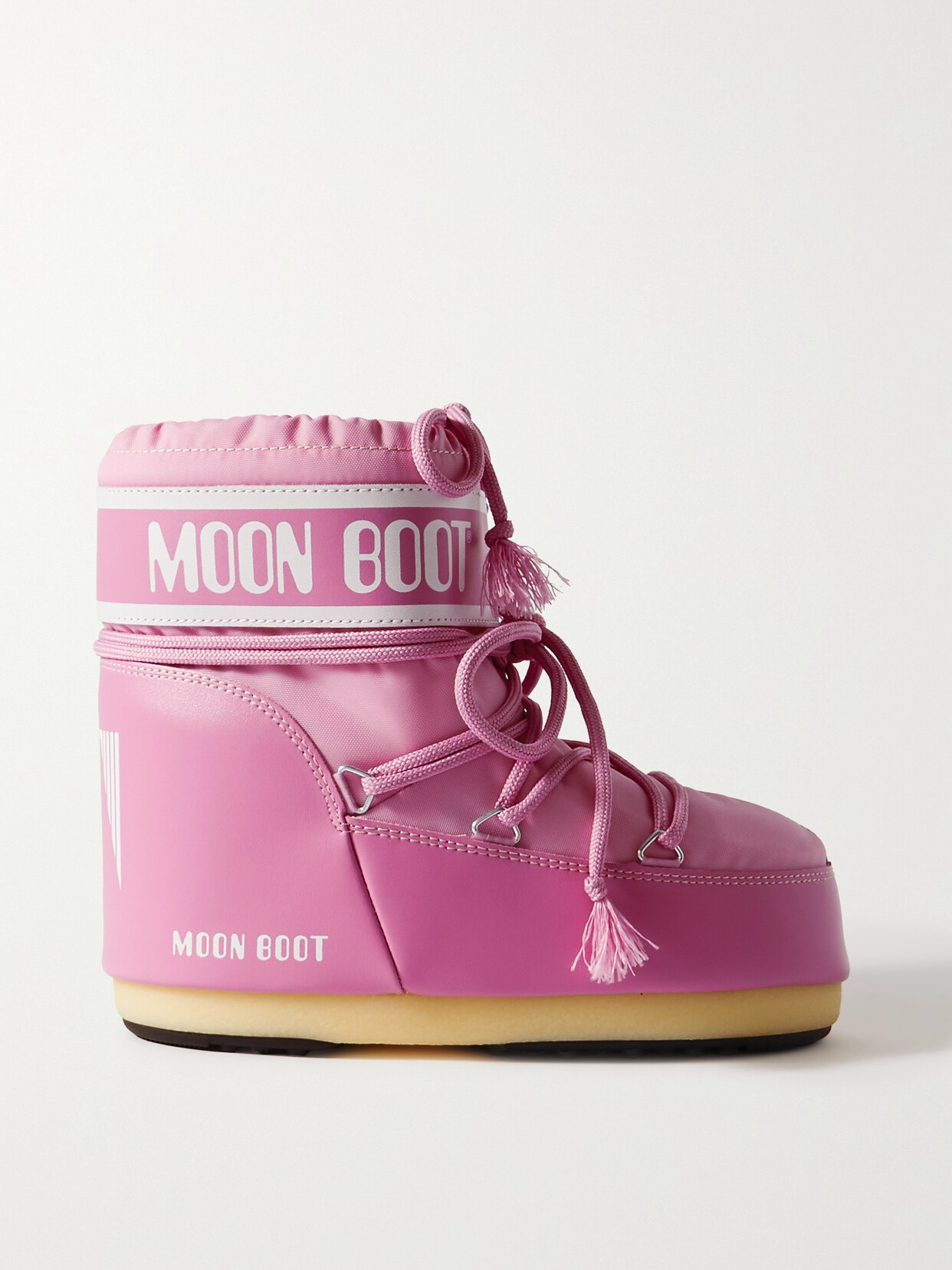 Moon Boot Icon Low Shell And Faux Leather Snow Boots In Pink