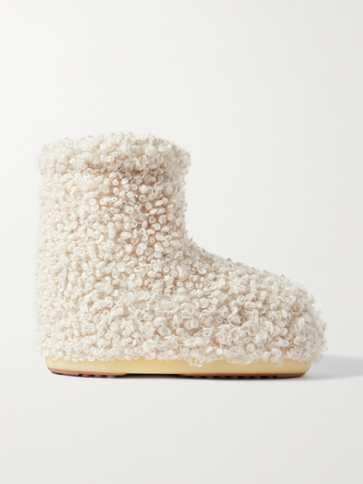 Moon Boot Icon Low Faux Shearling Snow Boots In Cream