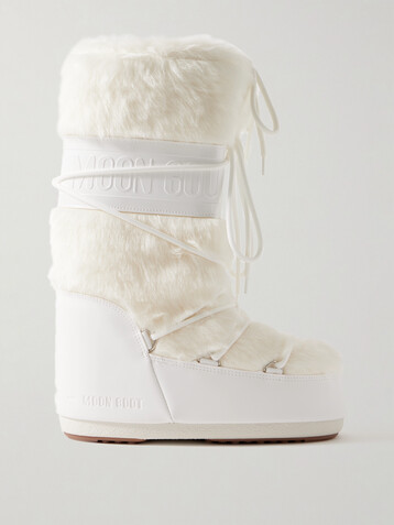 MOON BOOT Icon faux fur and faux leather snow boots
