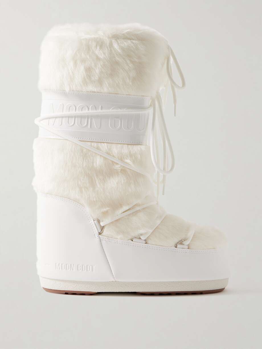 Moonlit Frost White Leather White Fur Moccasin