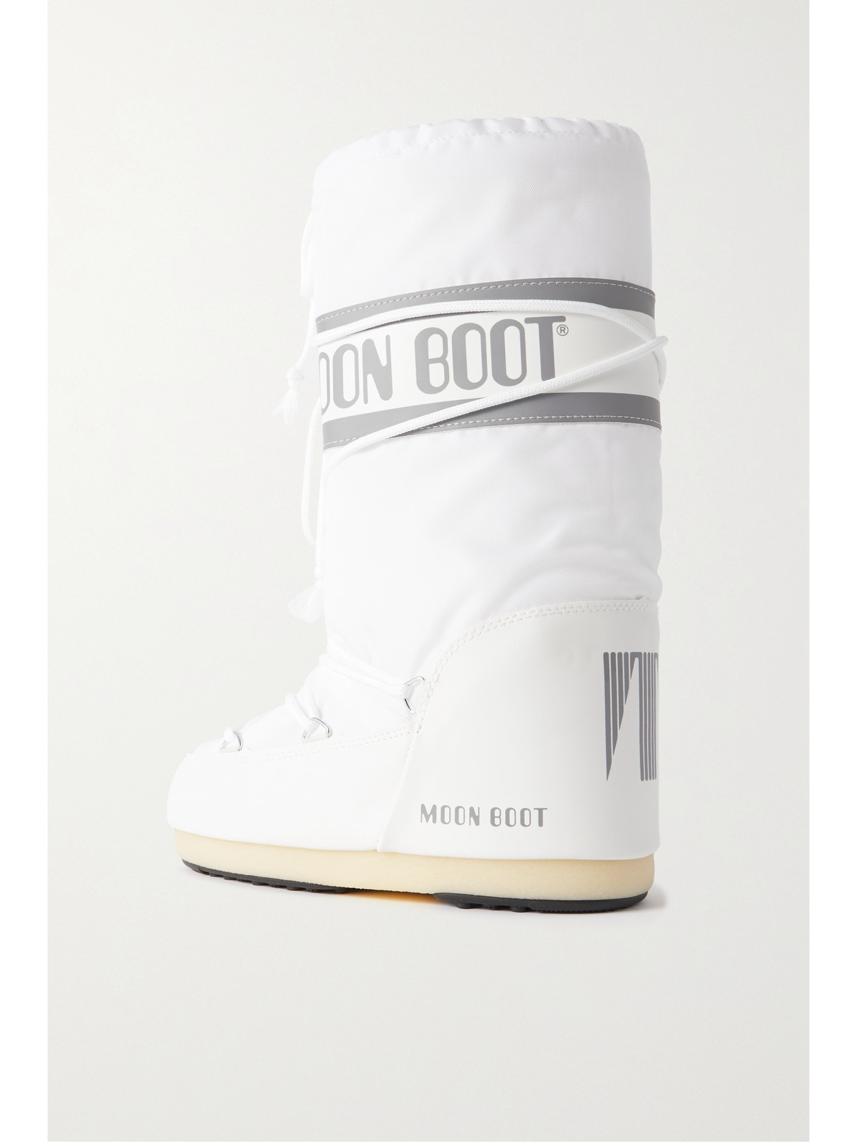 Moon Boot Icon Shell And Faux Leather Snow Boots In White