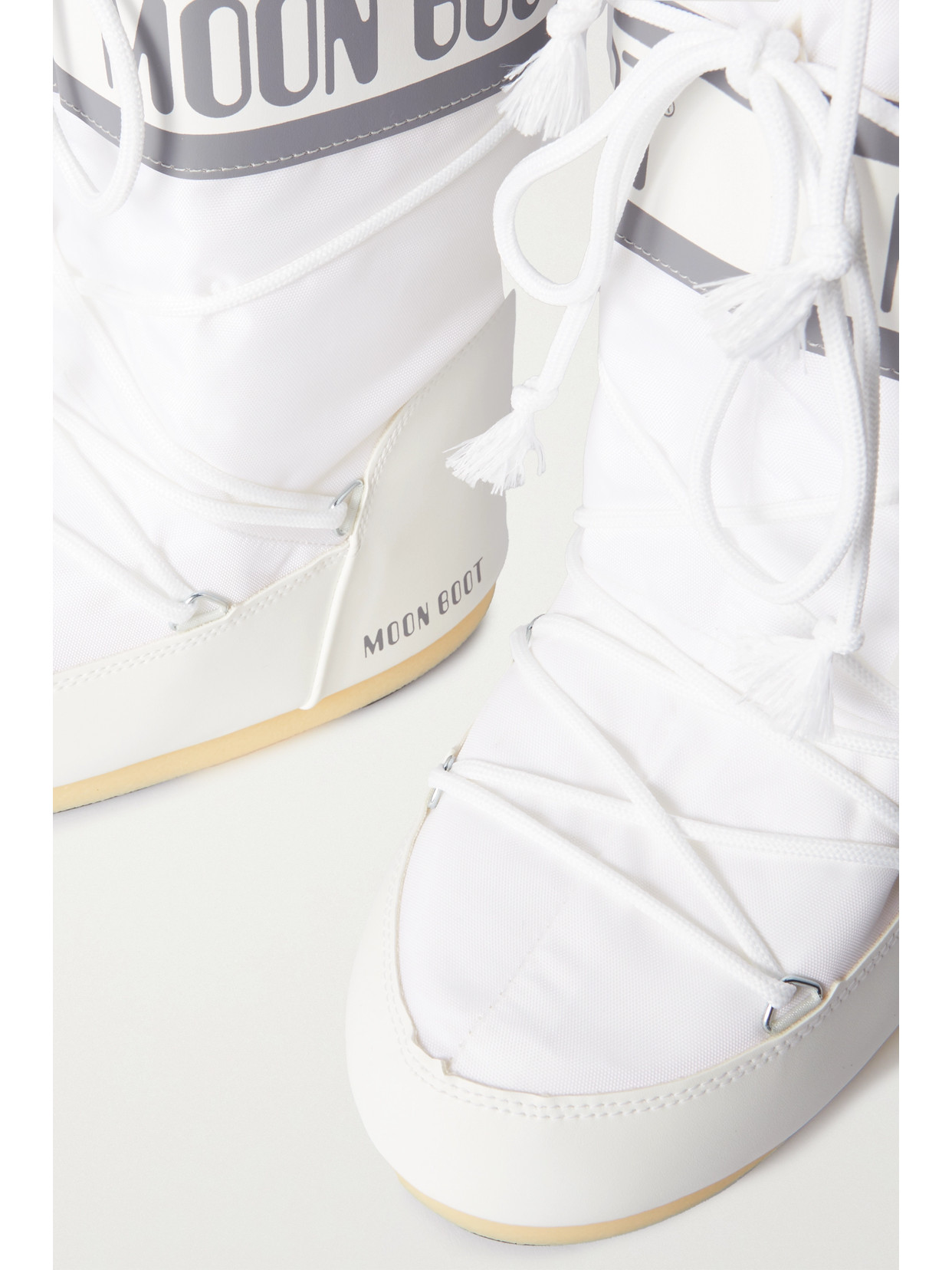Moon Boot Icon Shell And Faux Leather Snow Boots In White