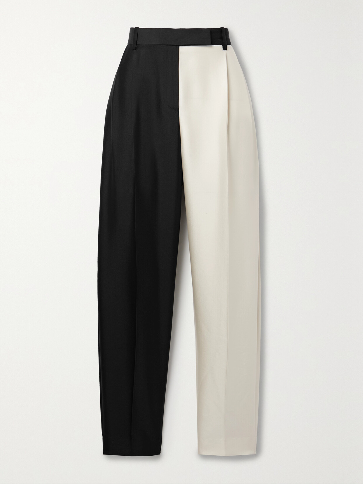 PARTOW Bacall Two-tone Wool And Silk-blend Tapered Pants - Multi