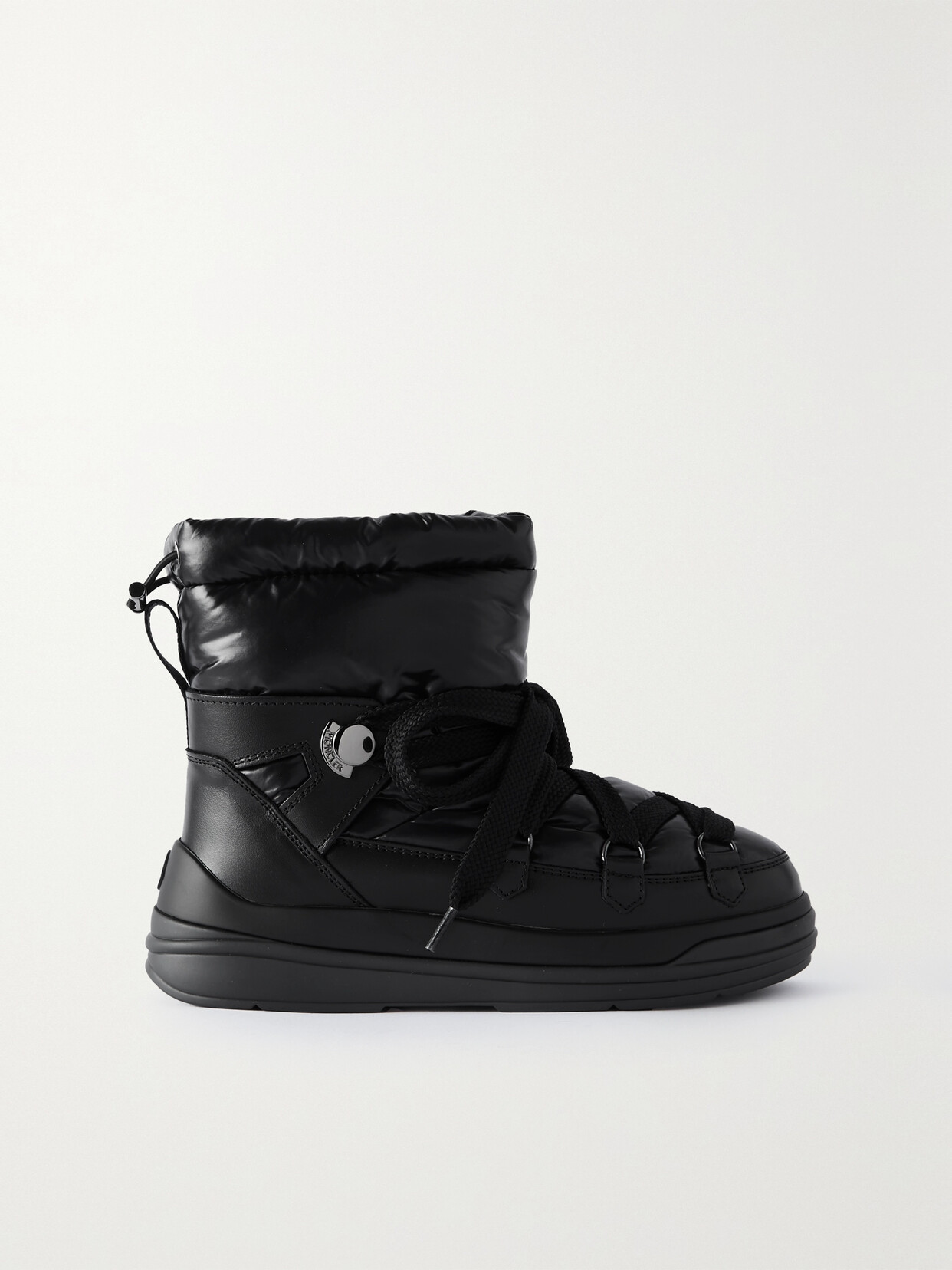 Shop Moncler Insolux Leather-trimmed Shell Snow Boots In Black