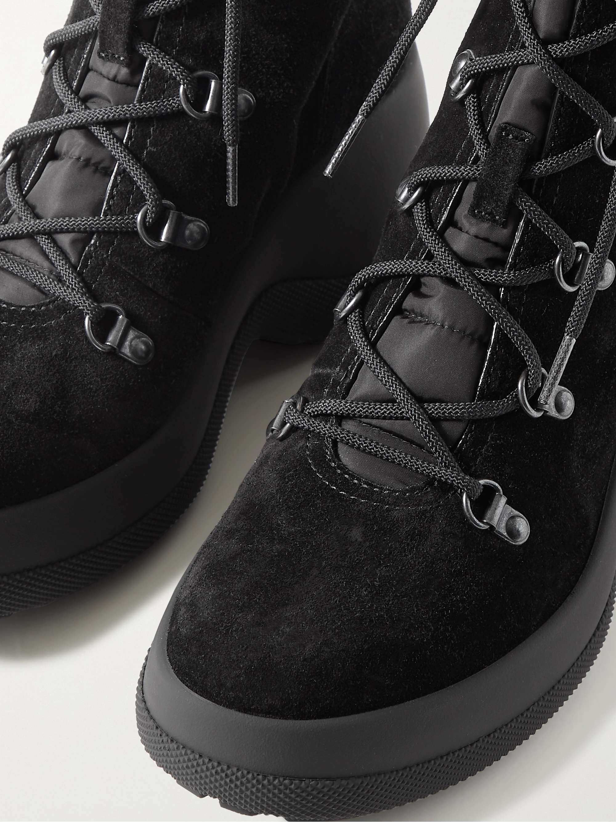 MONCLER Resile Trek shell-trimmed suede ankle boots | NET-A-PORTER