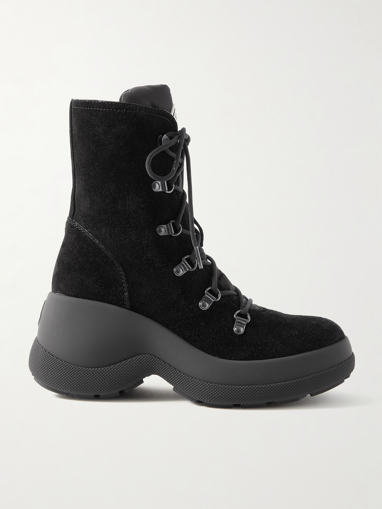 Moncler - Resile Trek Shell-trimmed Suede Ankle Boots - Black