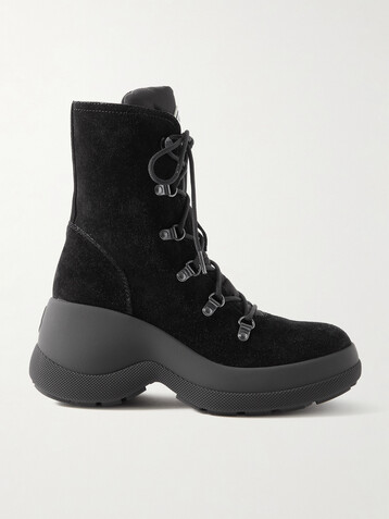 Moncler Resile Trek shell-trimmed suede ankle boots