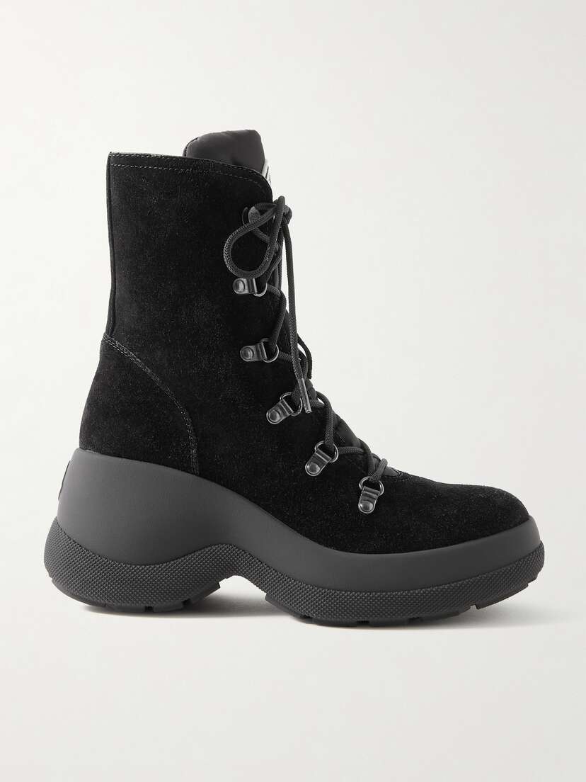 Moncler Resile Trek Shell-trimmed Suede Ankle Boots