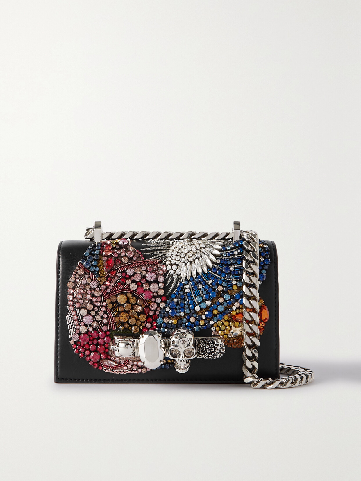 Alexander McQueen - Jewelled Satchel Embellished Leather Shoulder Bag - Blue