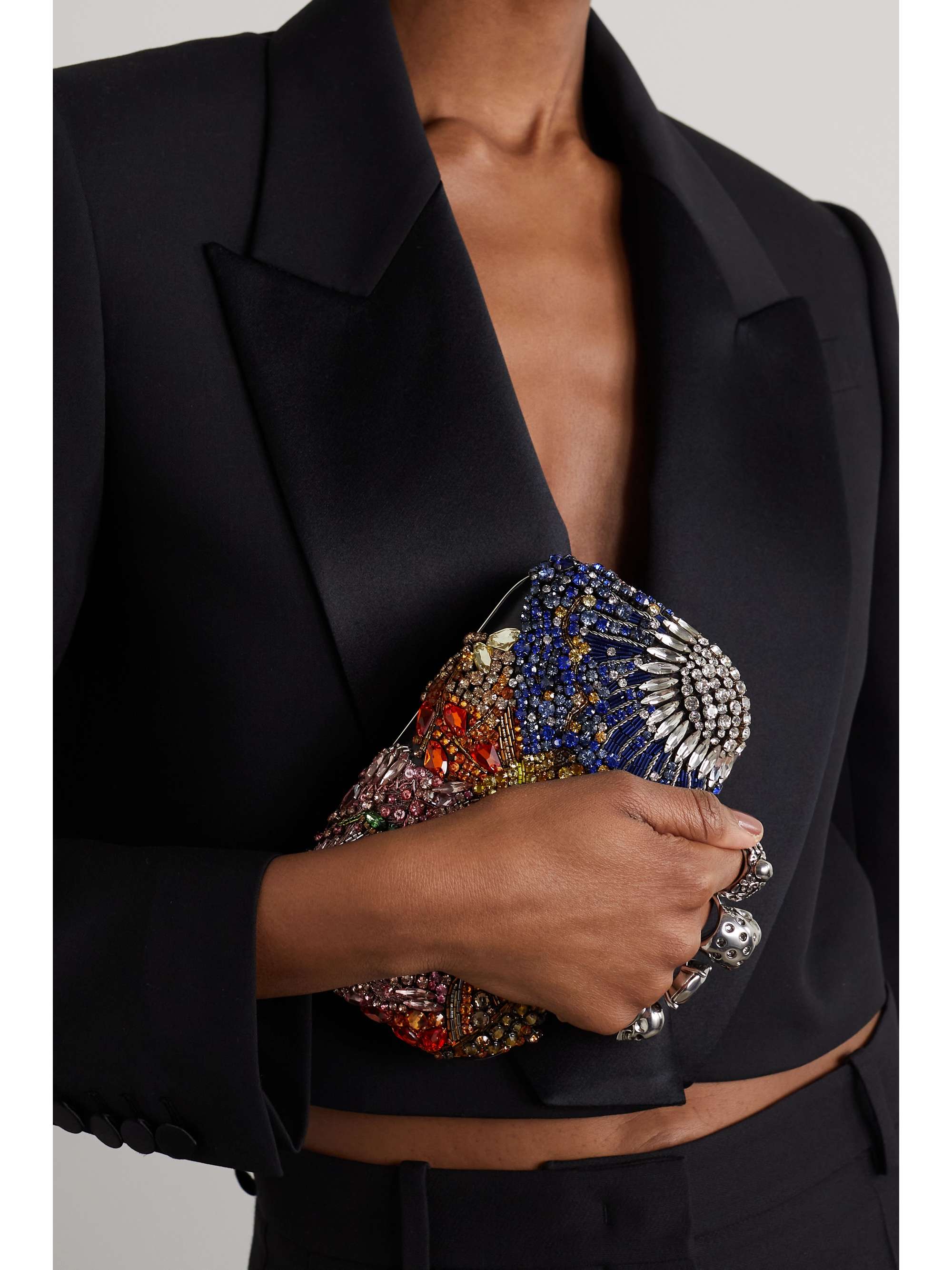 Alexander mcqueen four ring cheap clutch