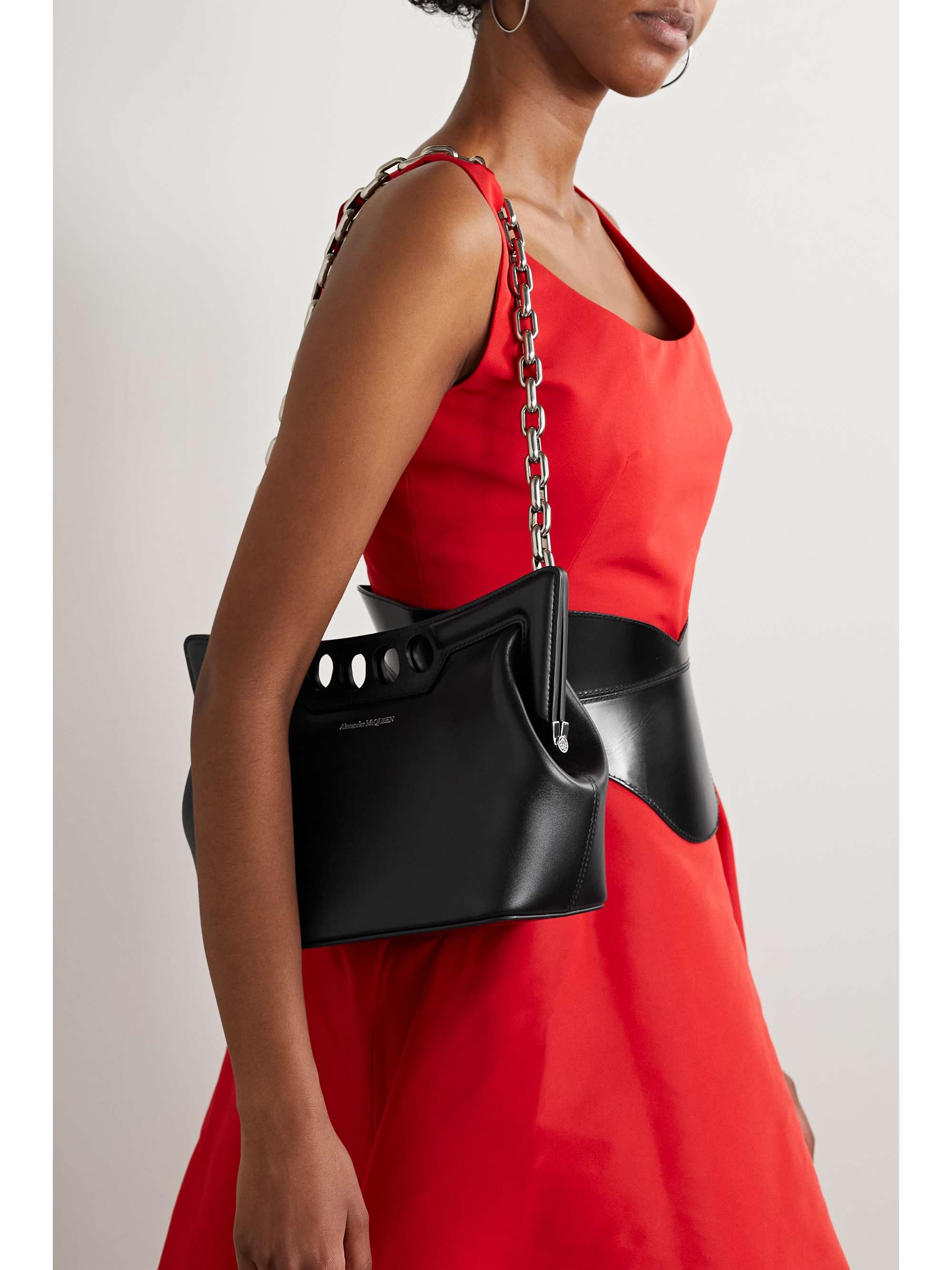 MCQUEEN The Peak cutout leather shoulder bag