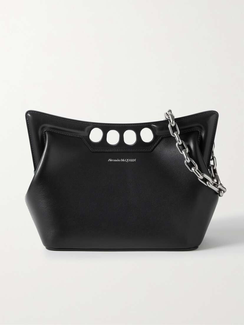 Alexander McQueen The Peak Cutout Leather Shoulder Bag