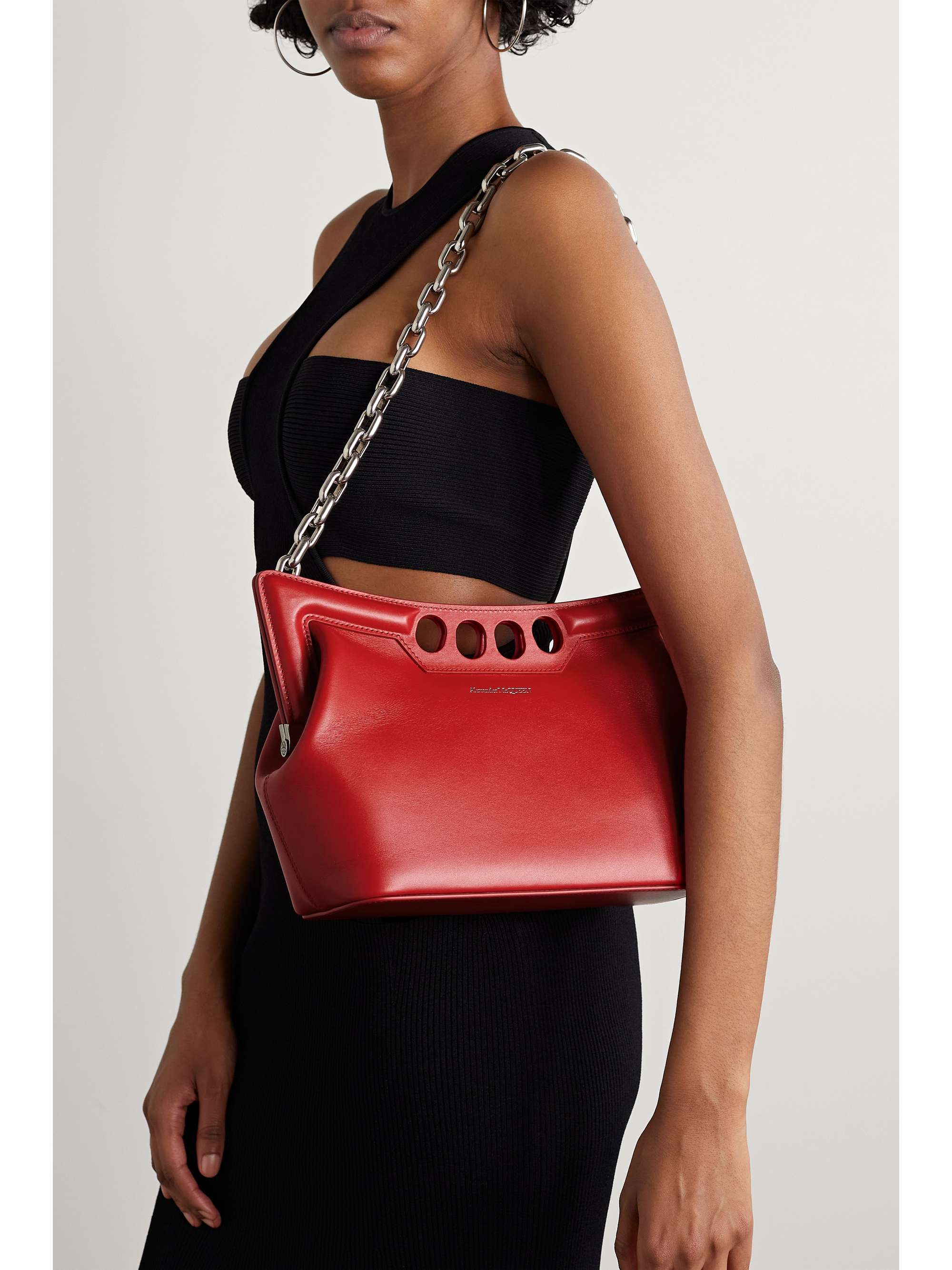 MCQUEEN The Peak cutout leather shoulder bag