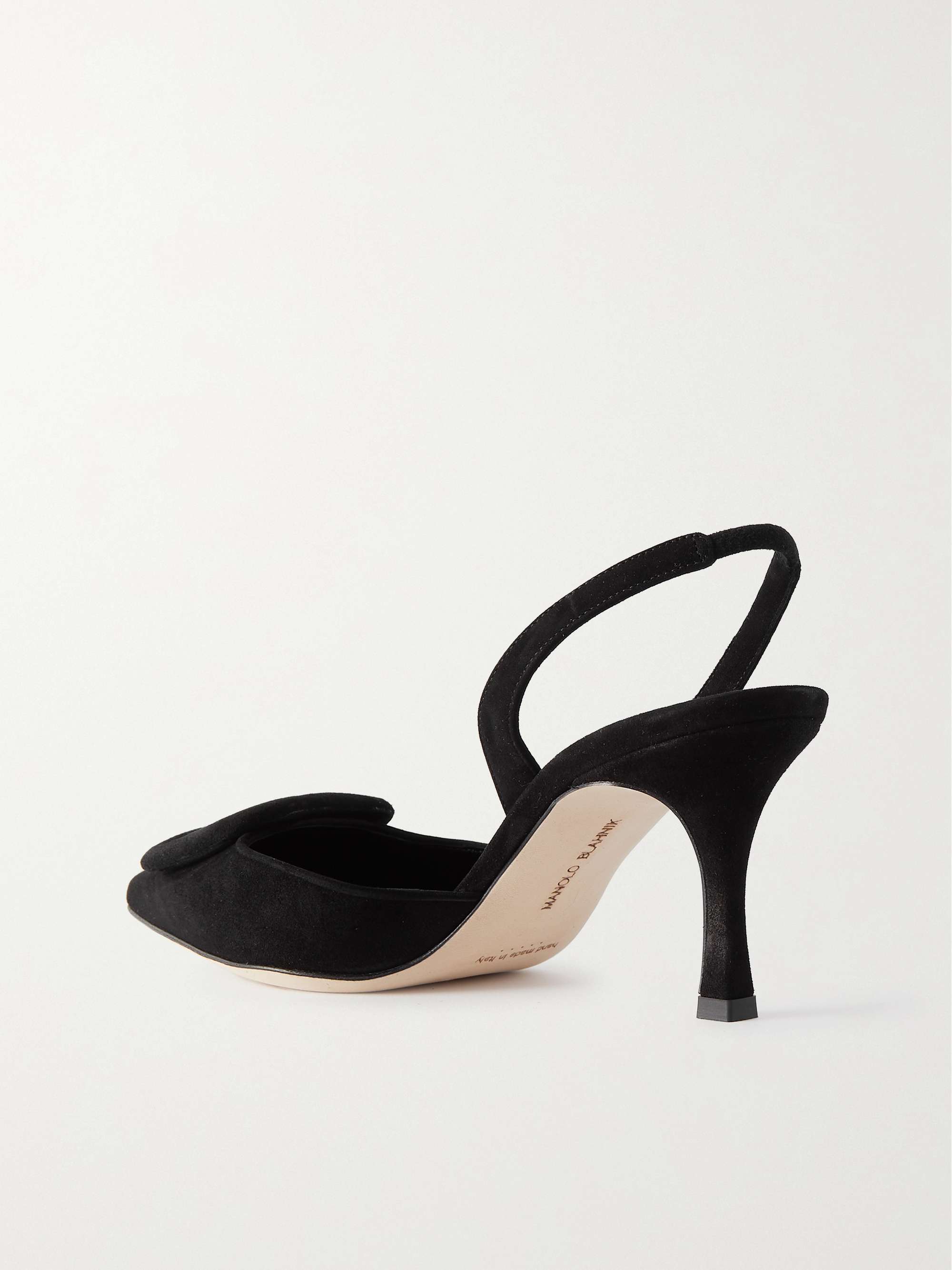 MANOLO BLAHNIK Maysli 70 buckled suede slingback pumps