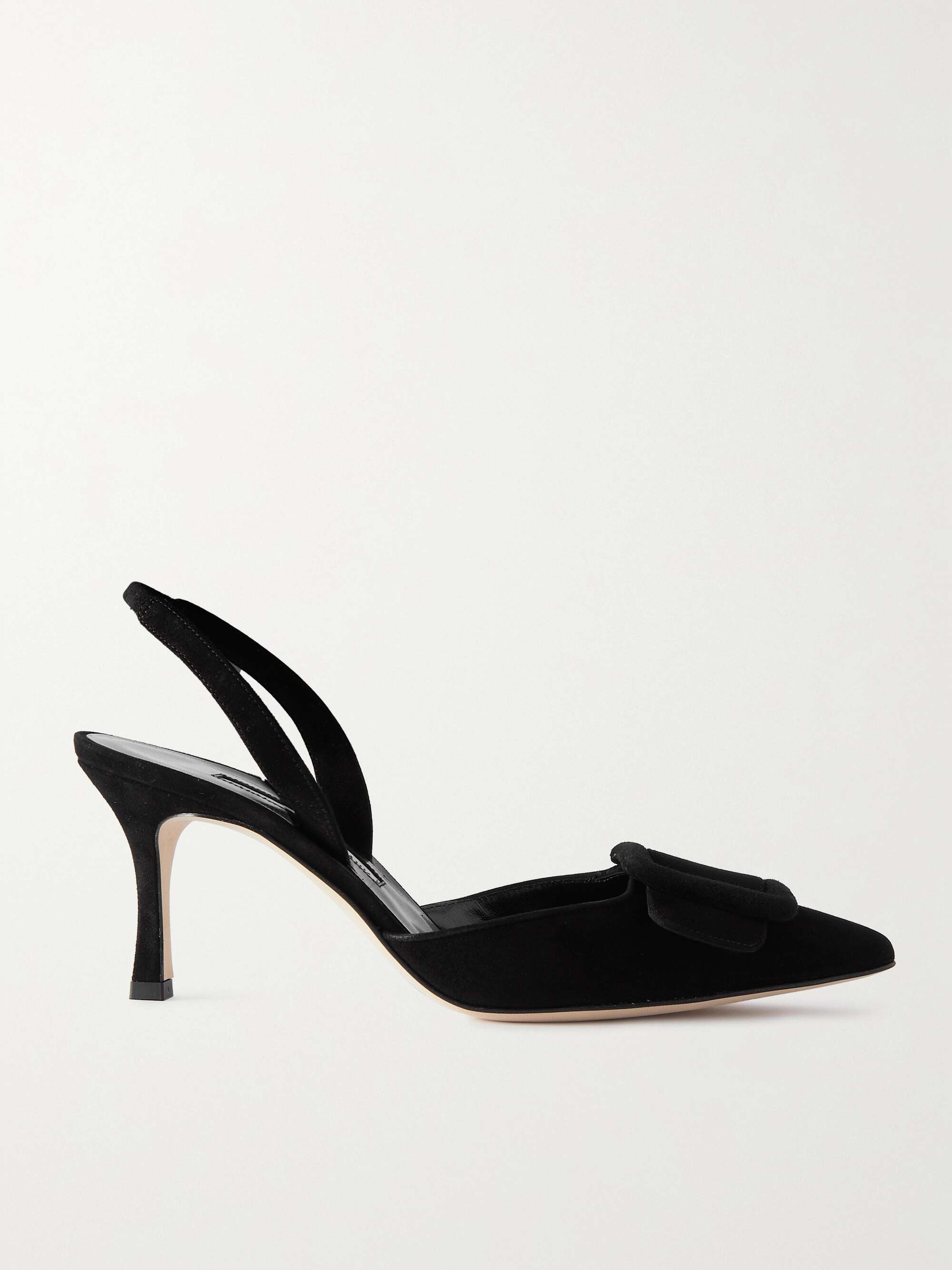 MANOLO BLAHNIK Maysli 70 buckled suede slingback pumps | NET-A-PORTER