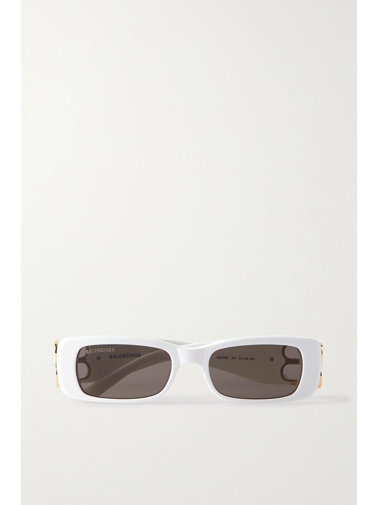 Balenciaga Dynasty Bb Rectangular-frame Acetate Sunglasses In White