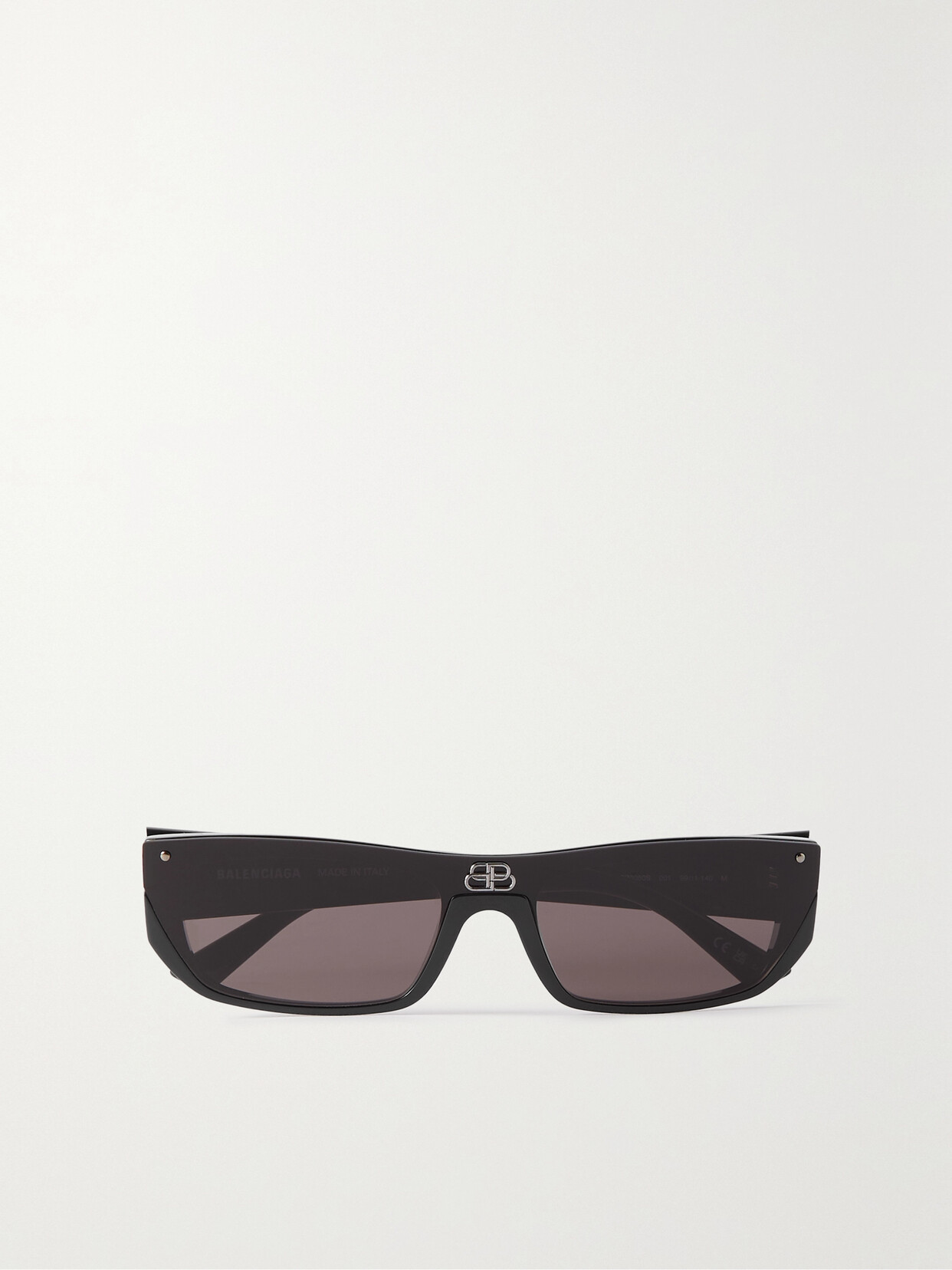 BALENCIAGA SHIELD BB RECTANGULAR-FRAME ACETATE SUNGLASSES