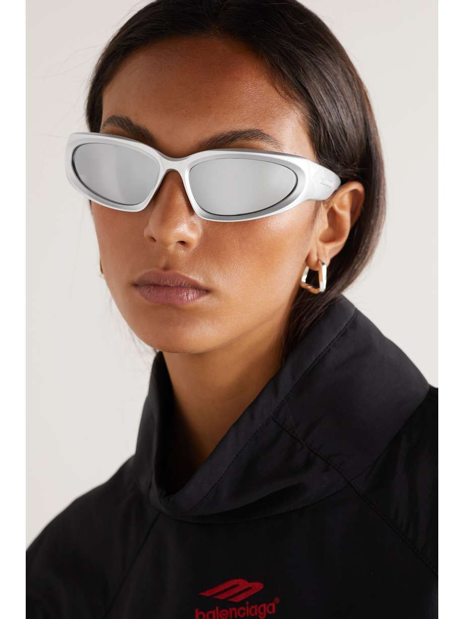 BALENCIAGA EYEWEAR Swift ovalframe acetate sunglasses NETAPORTER