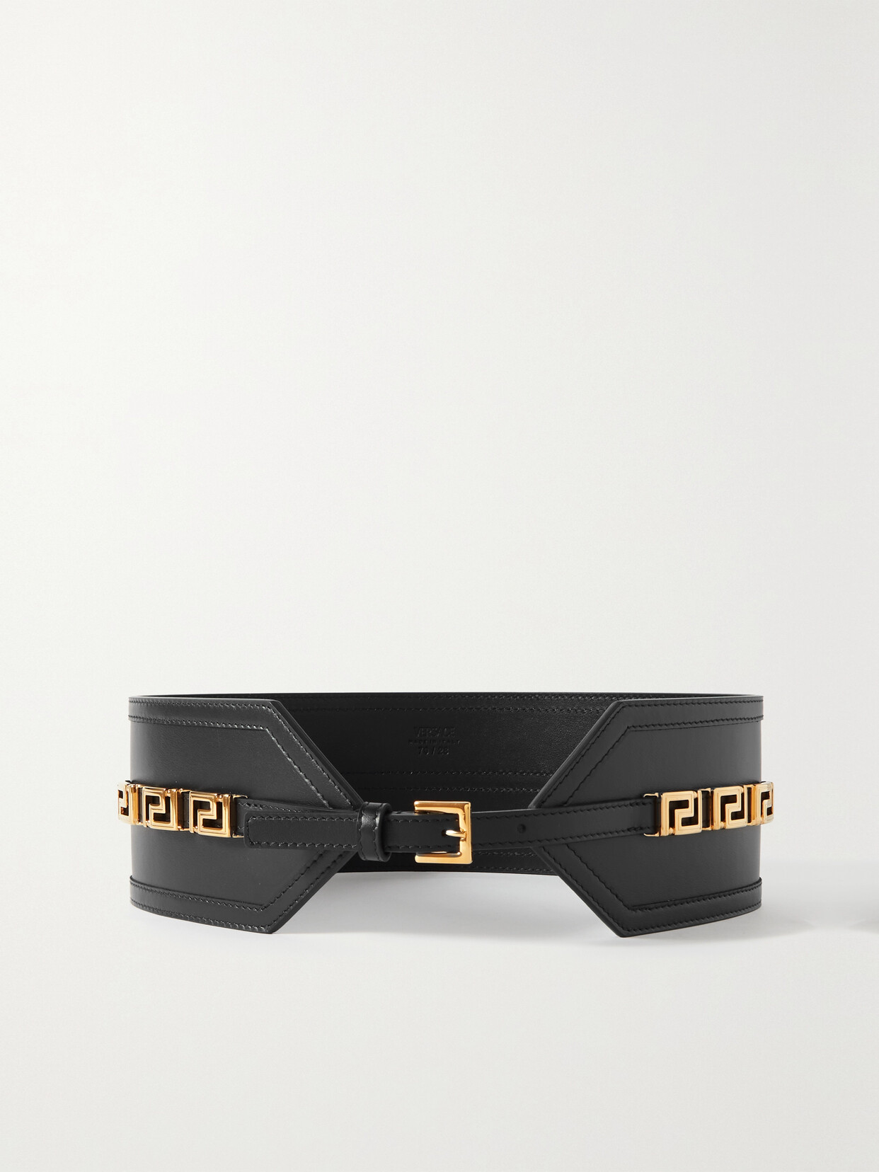 Versace Embellished Leather Waist Belt - Black