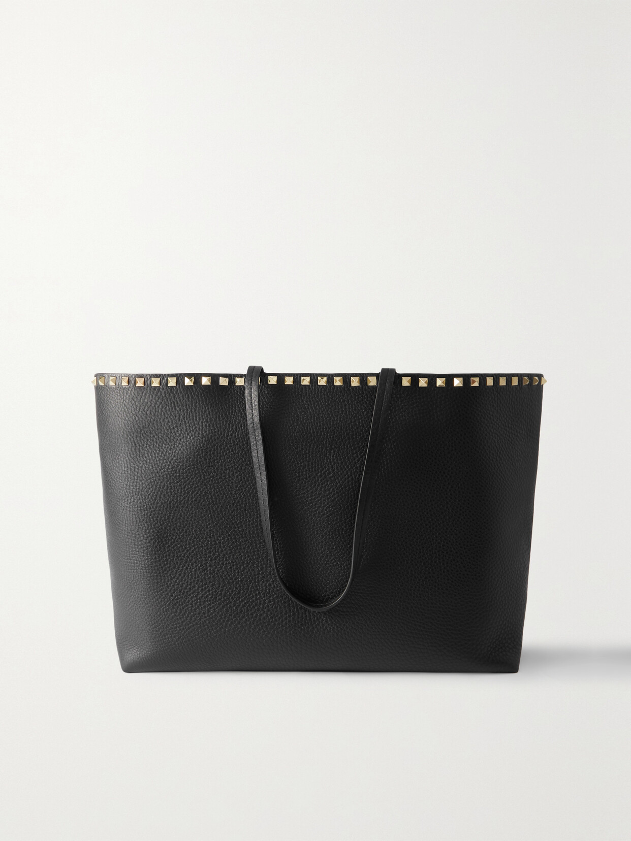 Valentino Garavani - Rockstud Textured-leather Tote - Black