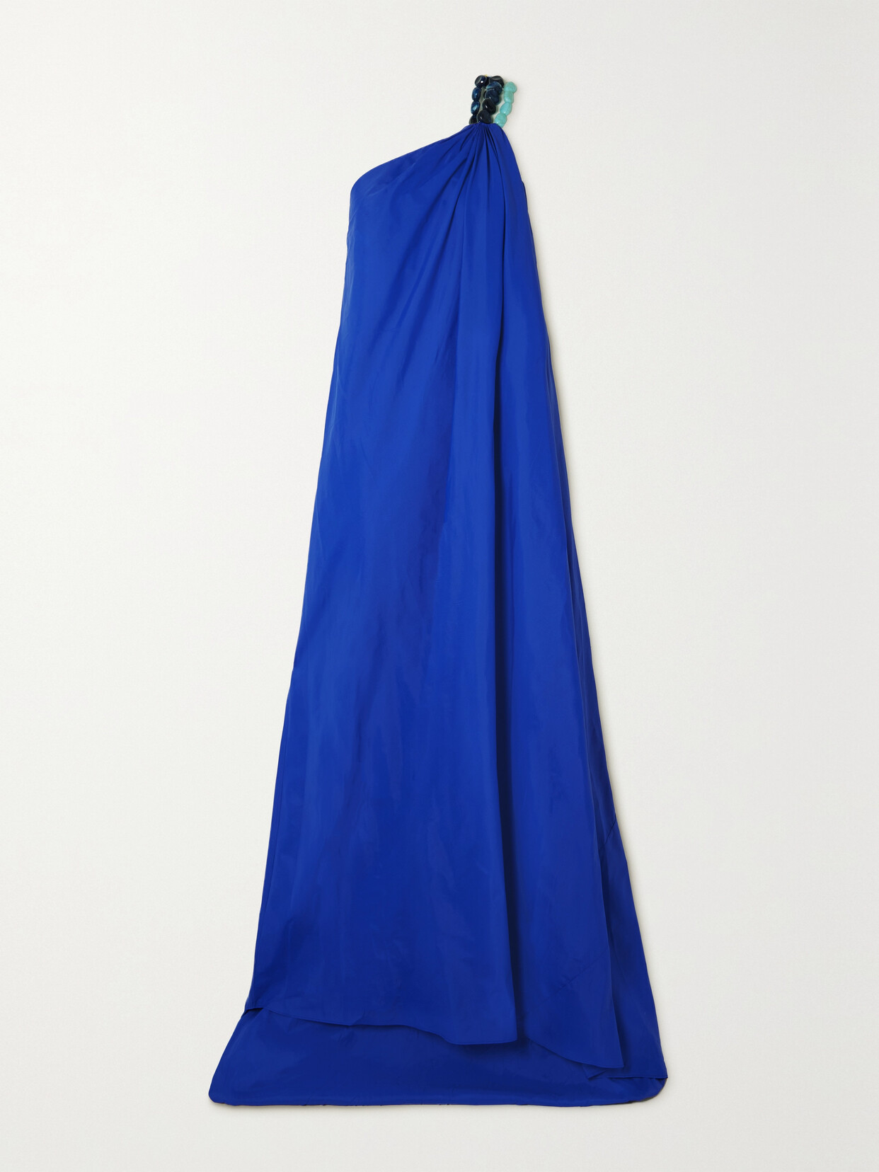 STAUD - Mason One-shoulder Embellished Woven Maxi Dress - Blue