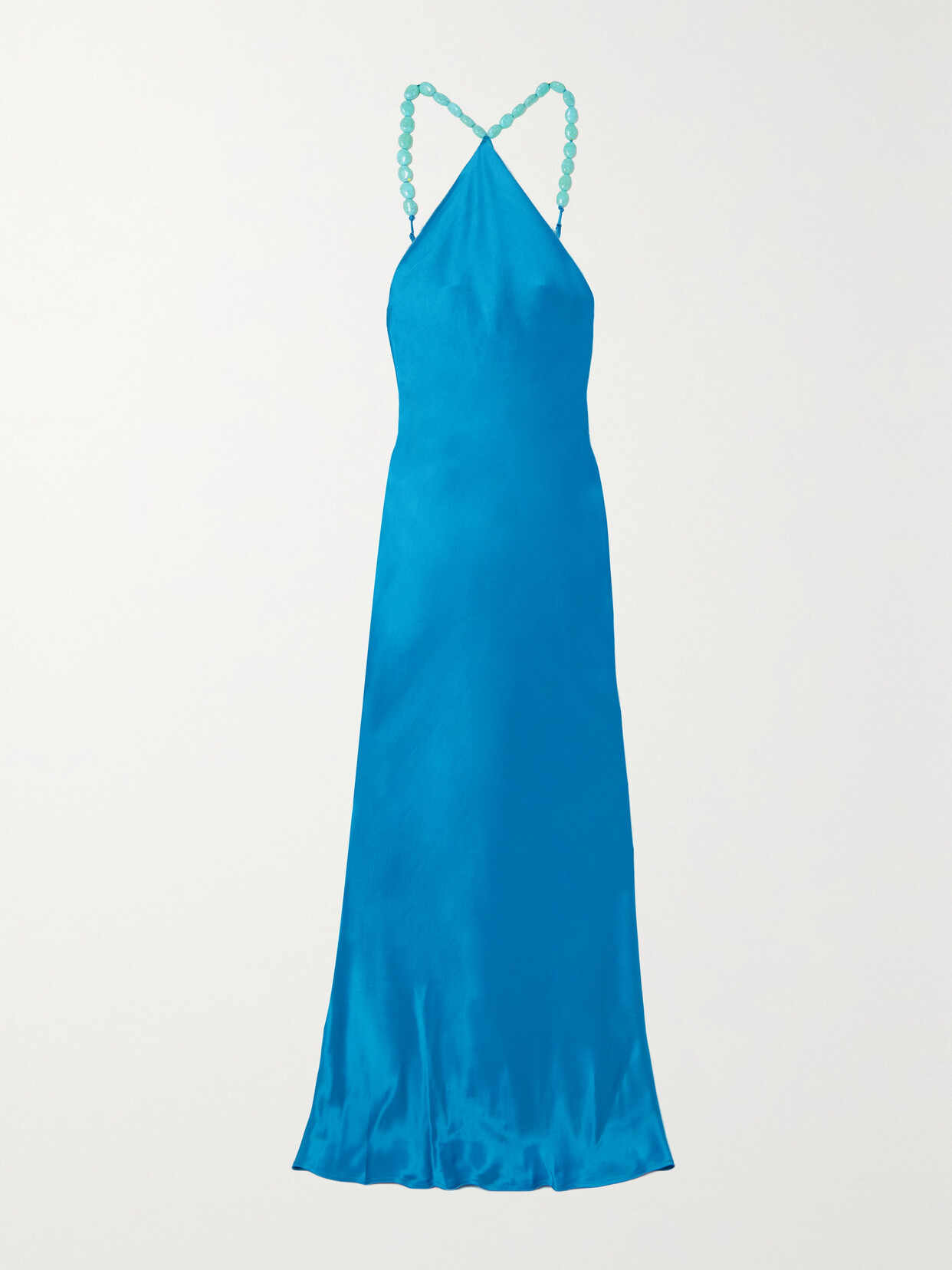 Staud Cadence Halter Maxi Dress In Blue