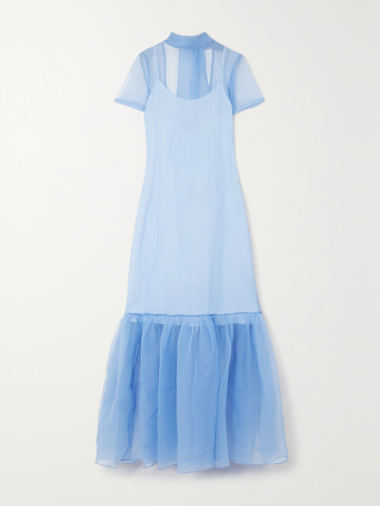 STAUD - Calluna Oversized Organza Maxi Dress - Blue