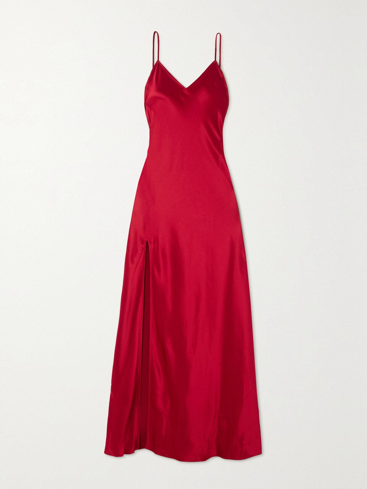 STAUD - Alexa Open-back Duchesse-satin Maxi Dress - Red