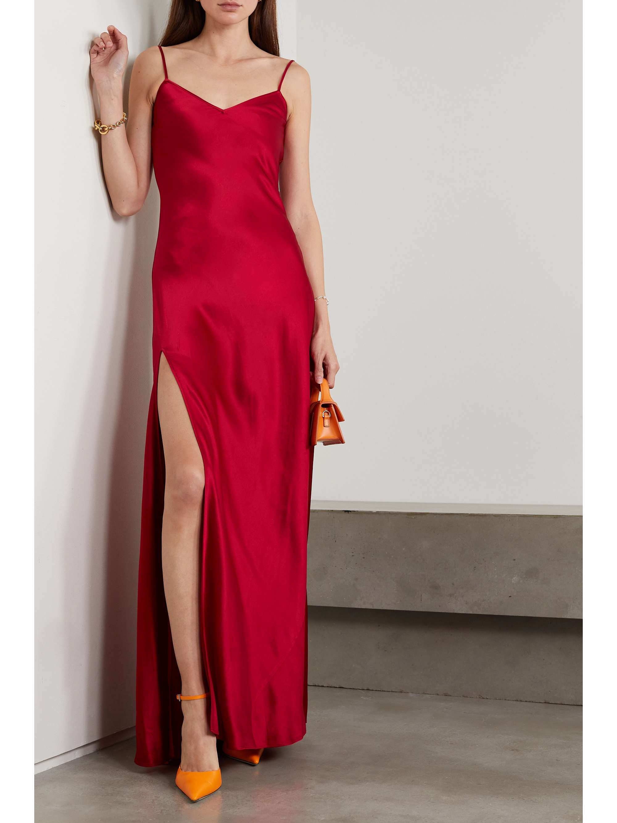 Alexa satin sales maxi skirt