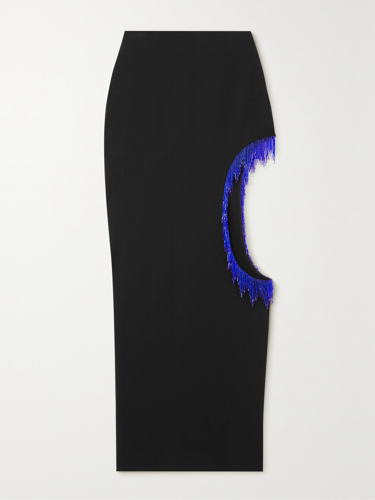 STAUD - Scarlett Bead-embellished Cutout Jersey Maxi Skirt - Black
