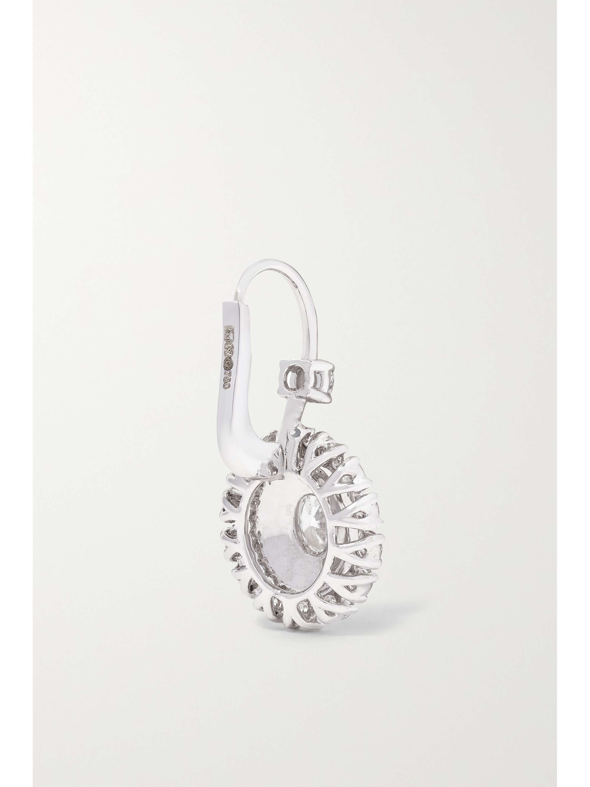 KAMYEN 18-karat white gold, diamond and enamel earrings