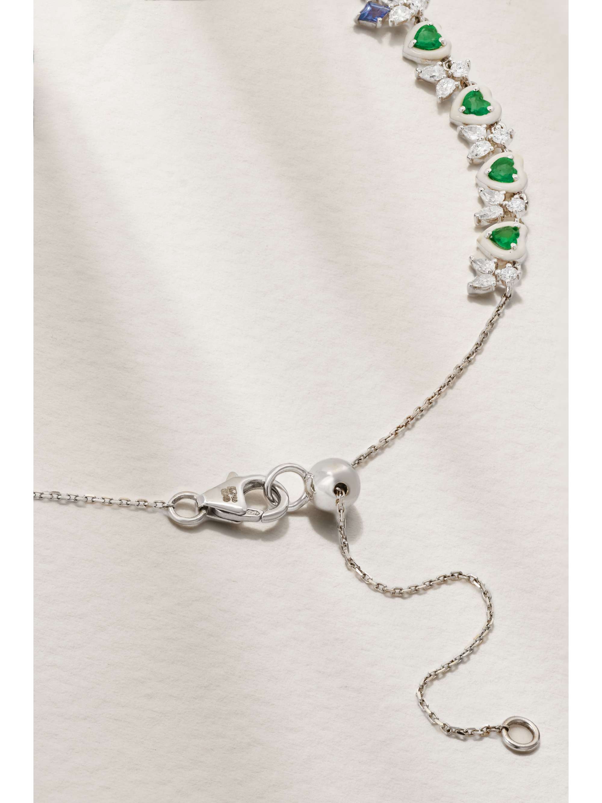 KAMYEN 18-karat white gold multi-stone necklace