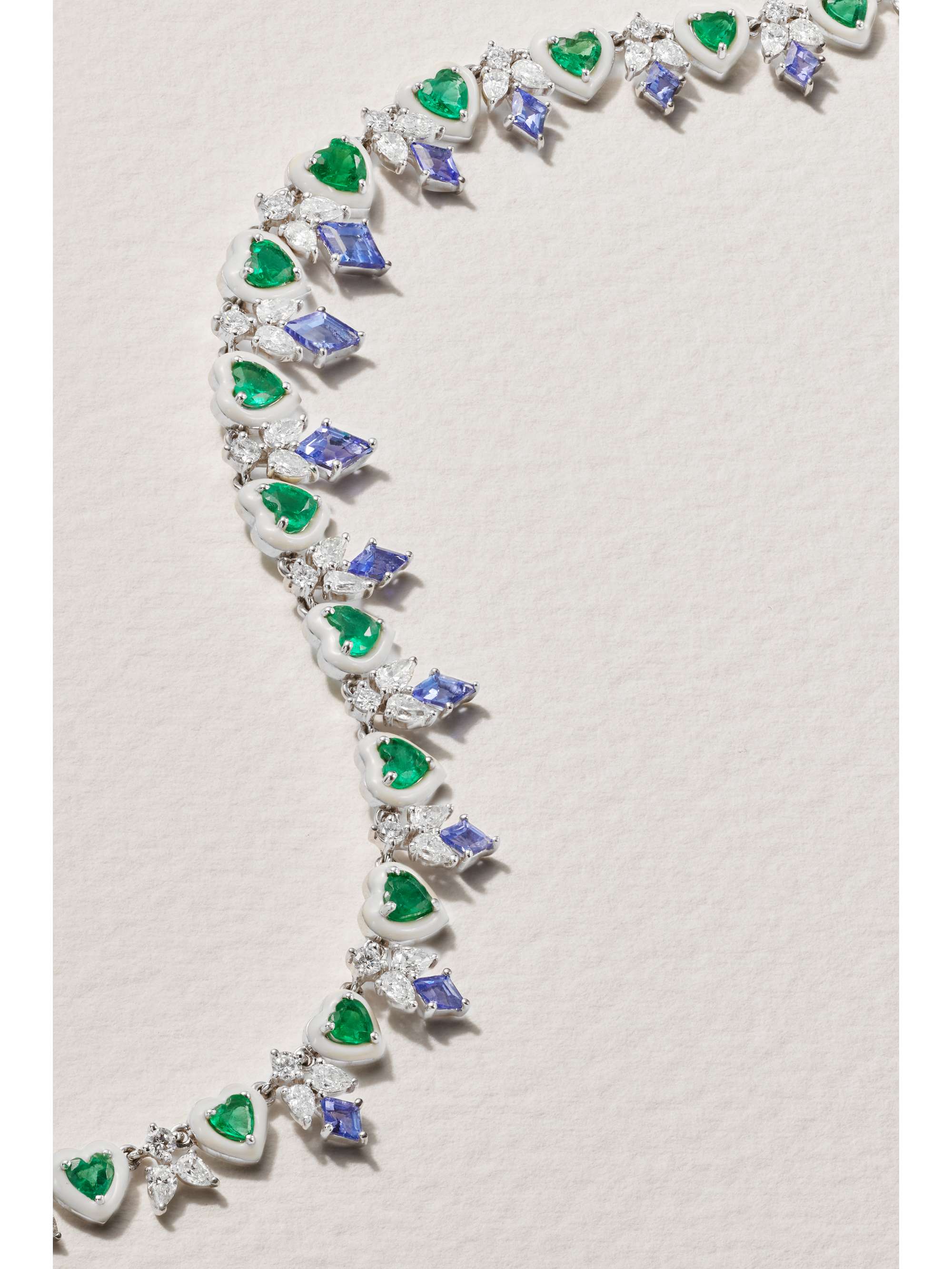KAMYEN 18-karat white gold multi-stone necklace