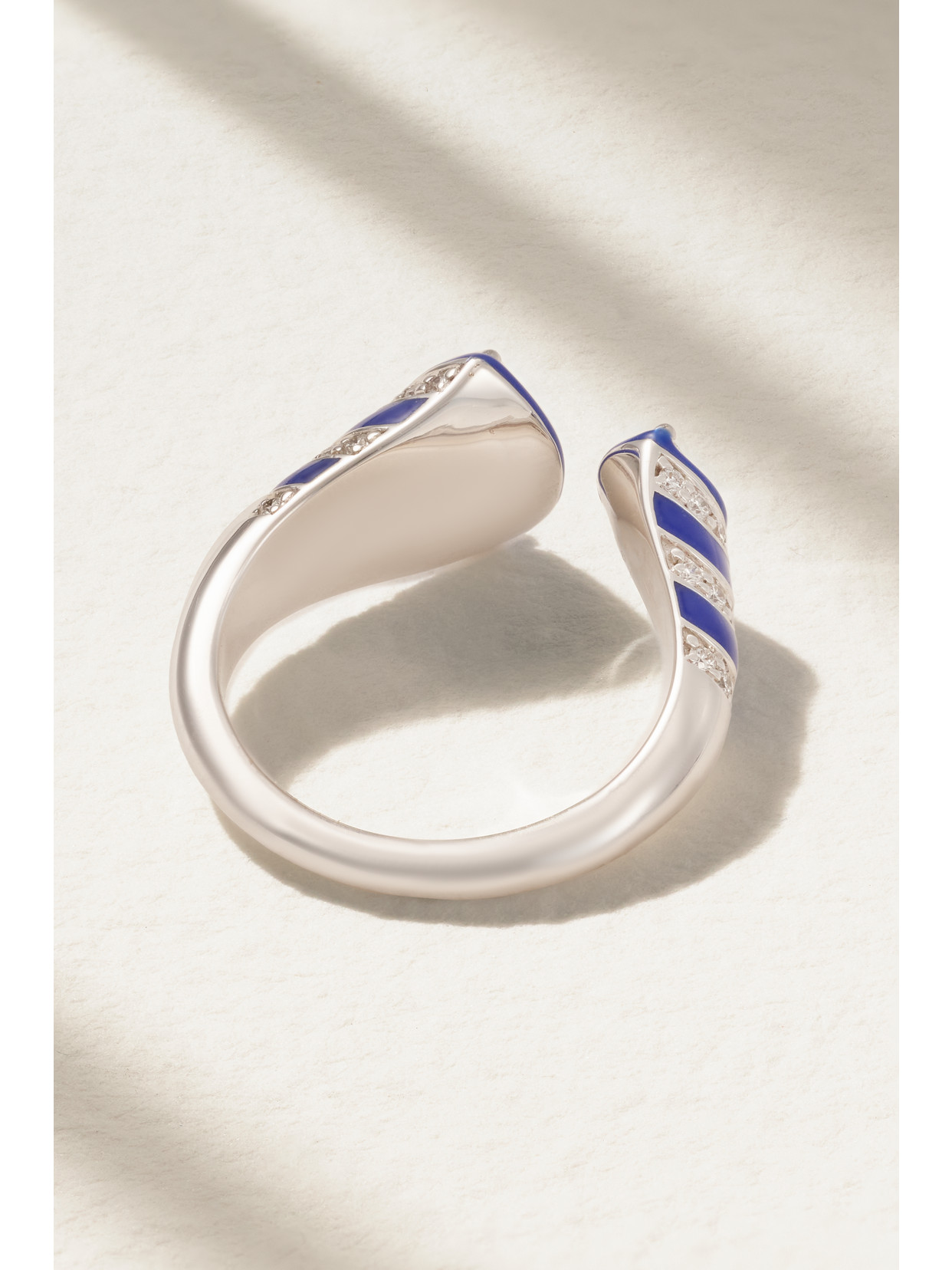 Kamyen 18-karat White Gold, Enamel And Diamond Ring In Gold