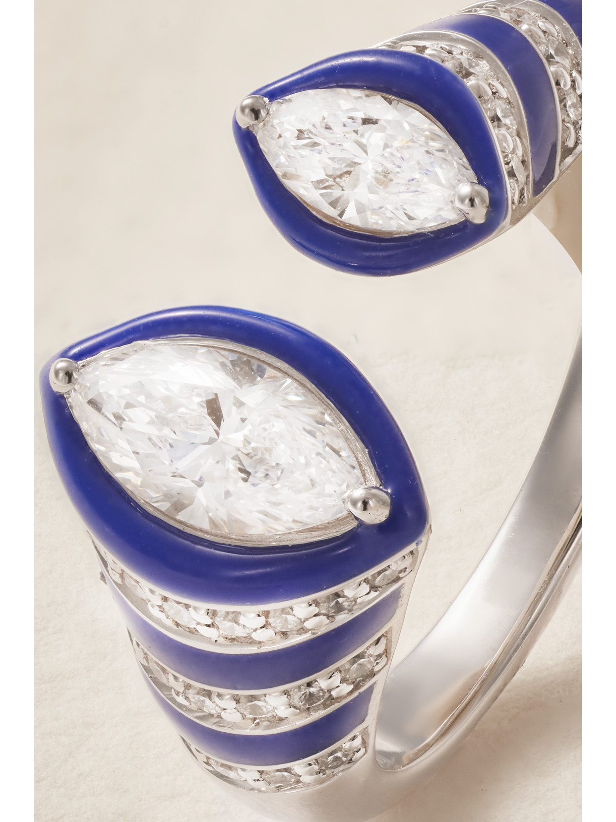 Kamyen 18-karat White Gold, Enamel And Diamond Ring In Gold